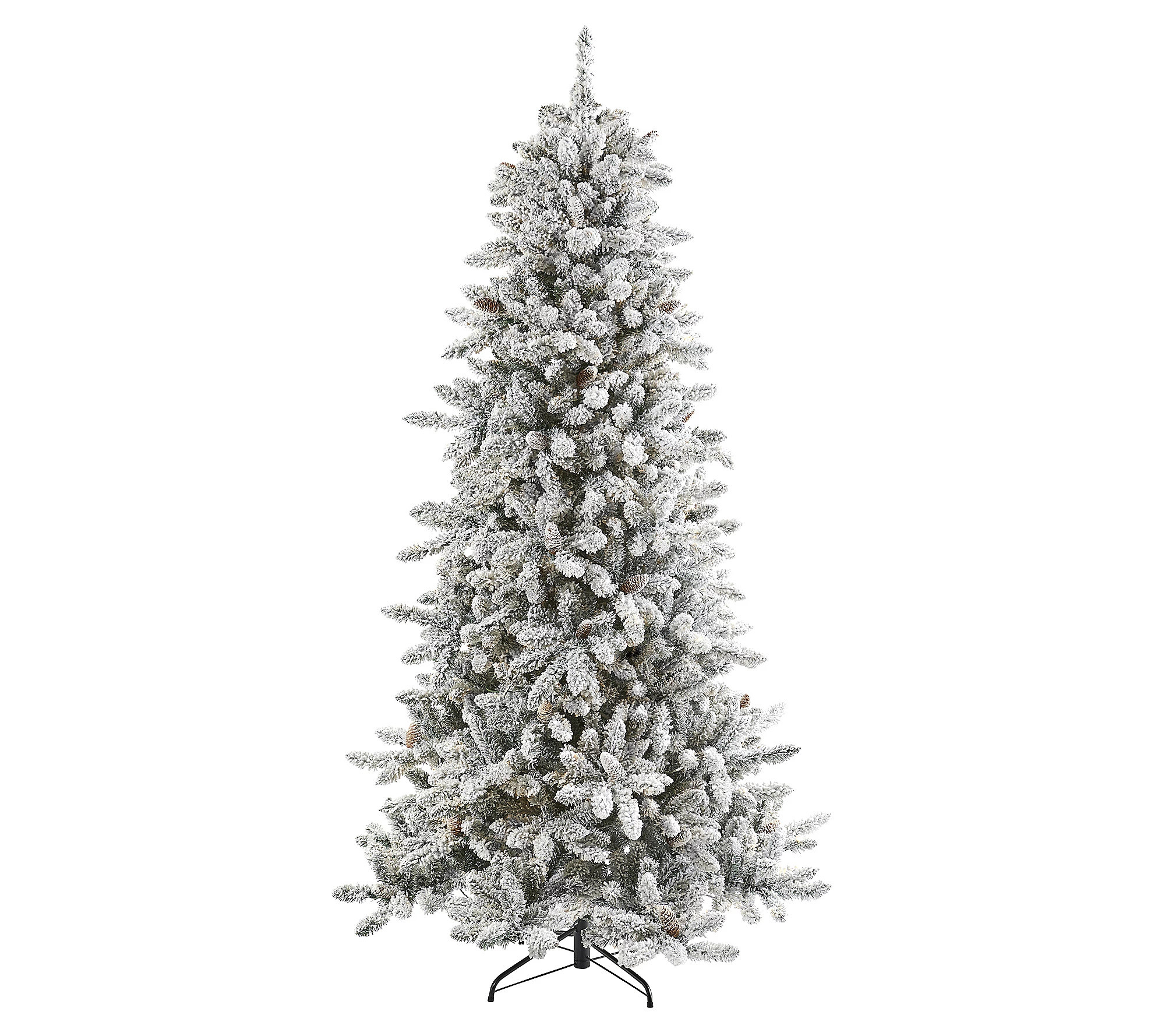 Nearly Natural 6' Flocked Livingston Fir Christ mas Tree | QVC
