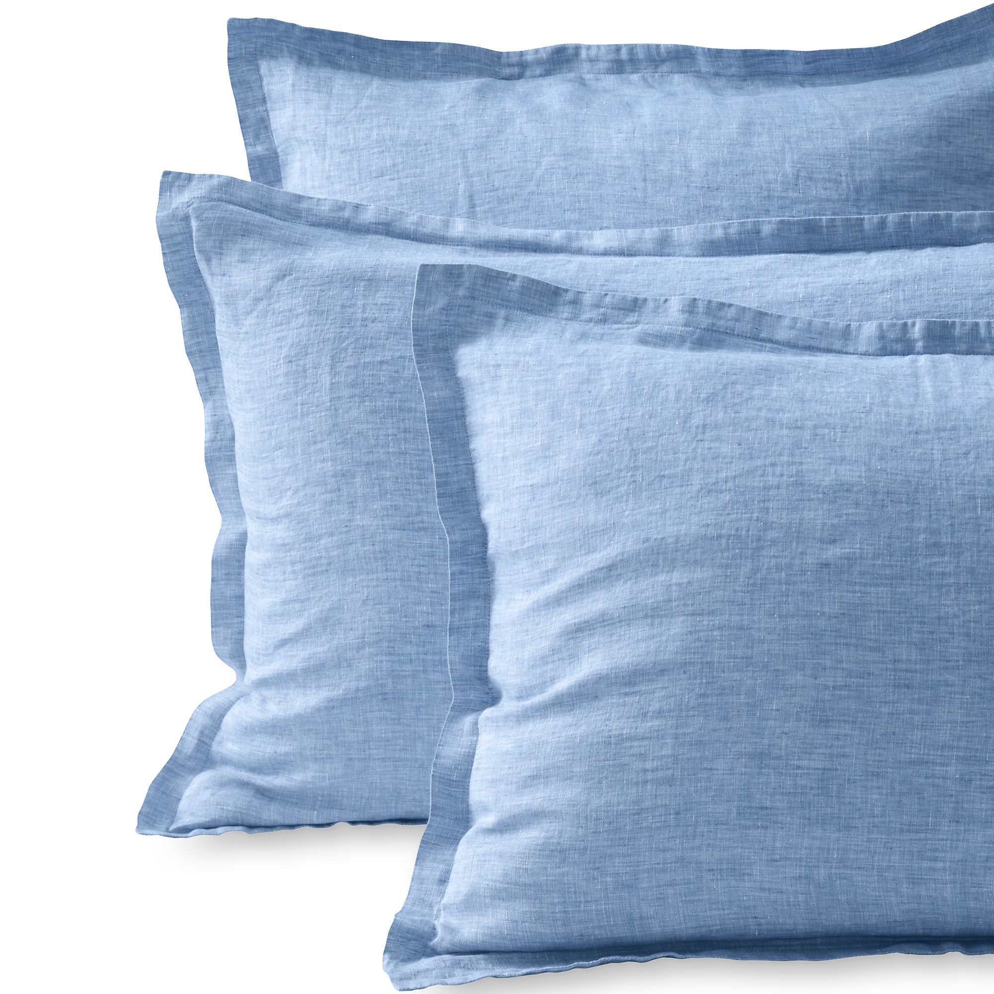 Garment Washed Belgian Flax Linen Chambray Breathable Pillow Sham | Lands' End (US)