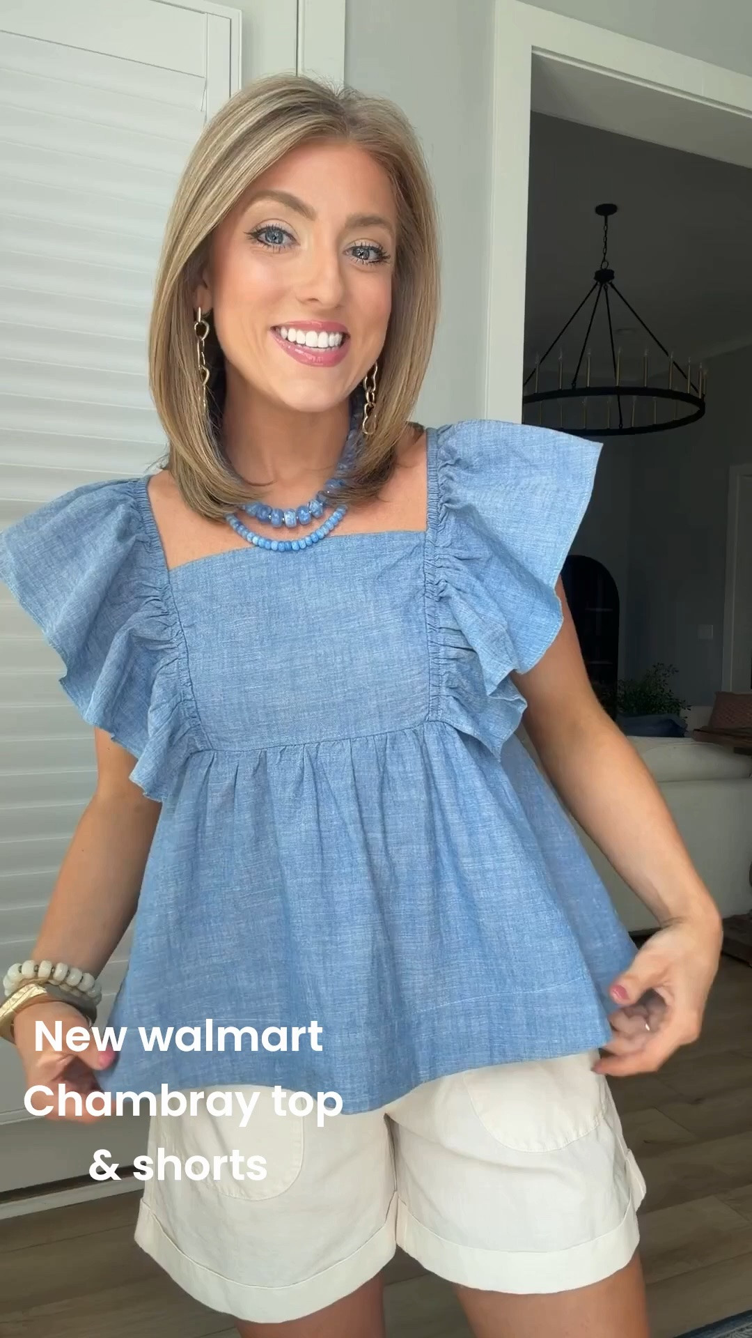 The kind of effortless summer outfit you’ll reach for again and again! 💙 This adorable flutter sleeve top paired with comfy white shorts is giving coastal vibes while still being perfect for everyday mom life, errands, brunch, or vacation. I love that it looks so much more expensive than it is, and both pieces are brand new Walmart arrivals!

#walmartfashion #walmartfinds #walmartstyle #summeroutfit #casualstyle #everydaystyle #affordablefashion #budgetfashion #momstyle #summerfashion #newarrivals #blueandwhite #vacationstyle #coastalstyle #ootd #fashionfinds #affordablestyle #walmartnewarrivals #styleinspo #fashionover30

#LTKootd #LTKPetite