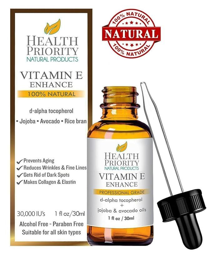 100% Natural & Organic Vitamin E Oil For Your Face & Skin, Unscented - 15,000/30,000 IU - Reduces... | Amazon (US)