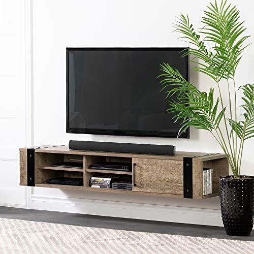 South Shore Munich 68" Wall Mounted Media Console-Weathered Oak | Amazon (US)