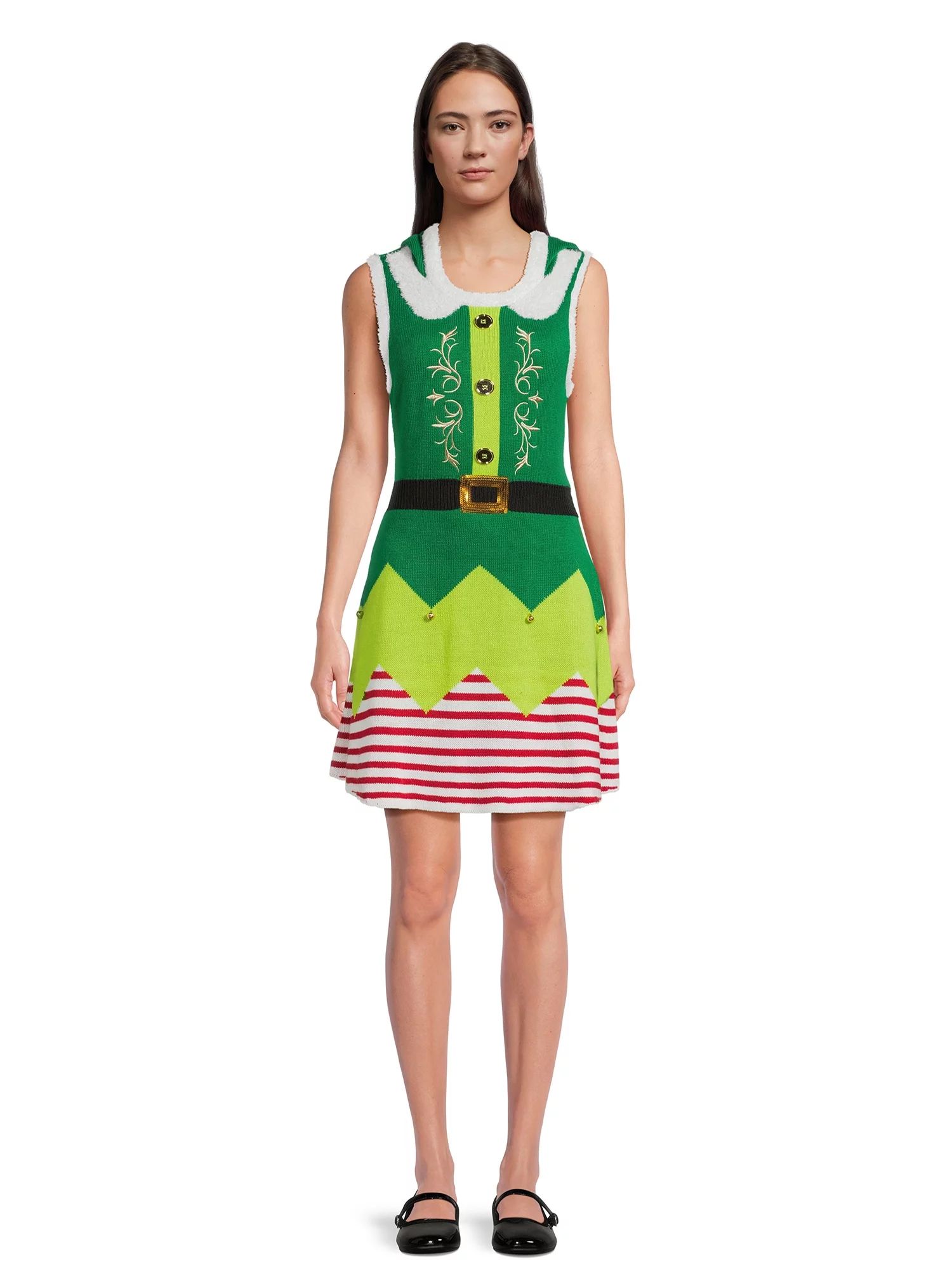 No Boundaries Juniors Elf Dress, Sizes XS-3XL - Walmart.com | Walmart (US)