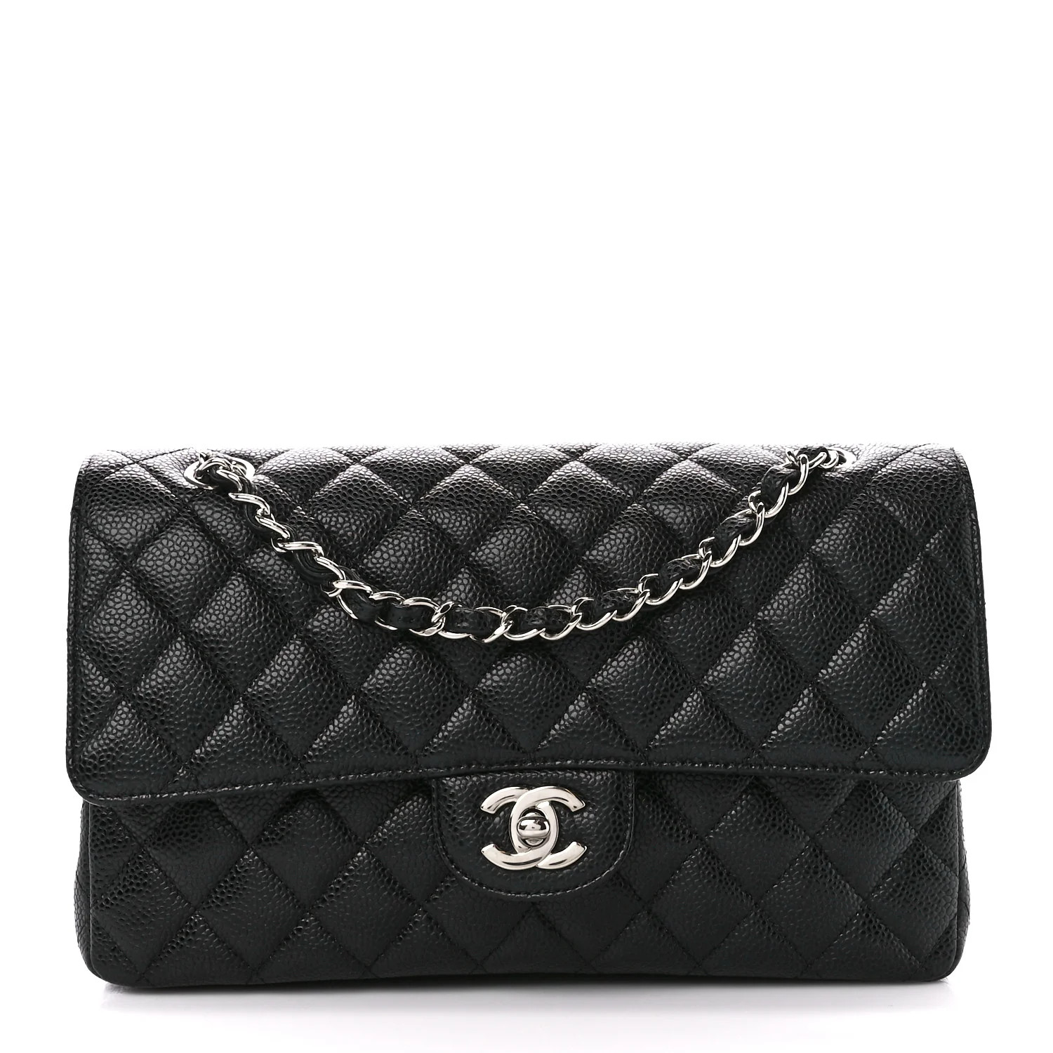 Chanel Caviar Quilted Medium Double Flap Black | FASHIONPHILE (US)