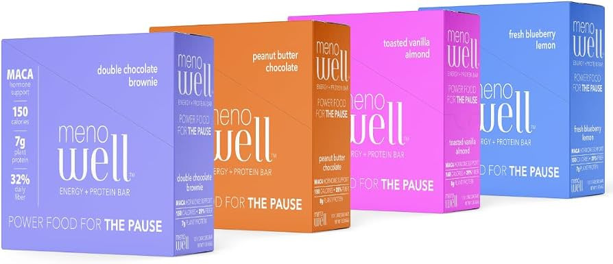 MenoWell Menopause Energy and Protein Bars for Women, Variety Pack (40 Bars Total), Double Chocol... | Amazon (US)
