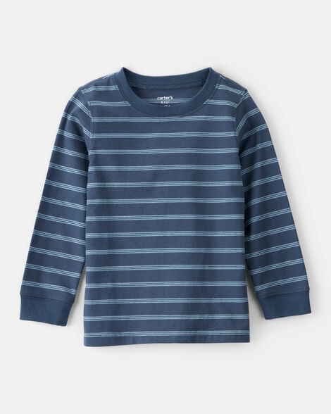 Toddler Boy Striped Long-Sleeve Tee - Navy | Carter's Inc