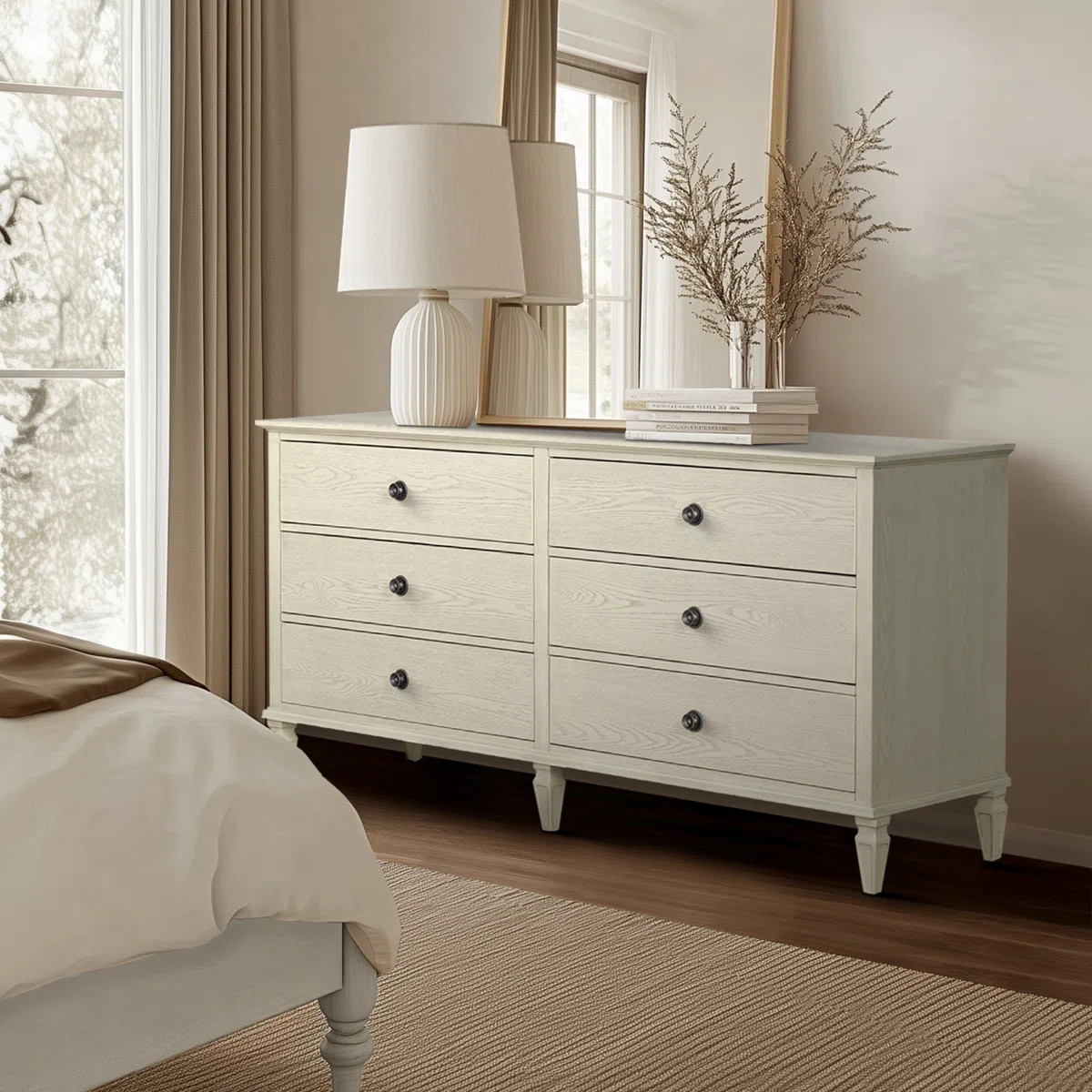 Ricketts 6-Drawer Double Wide Wood Dresser | Wayfair North America