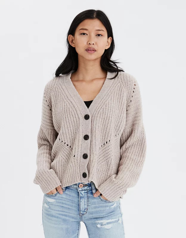 AE Pointelle Cardigan | American Eagle Outfitters (US & CA)