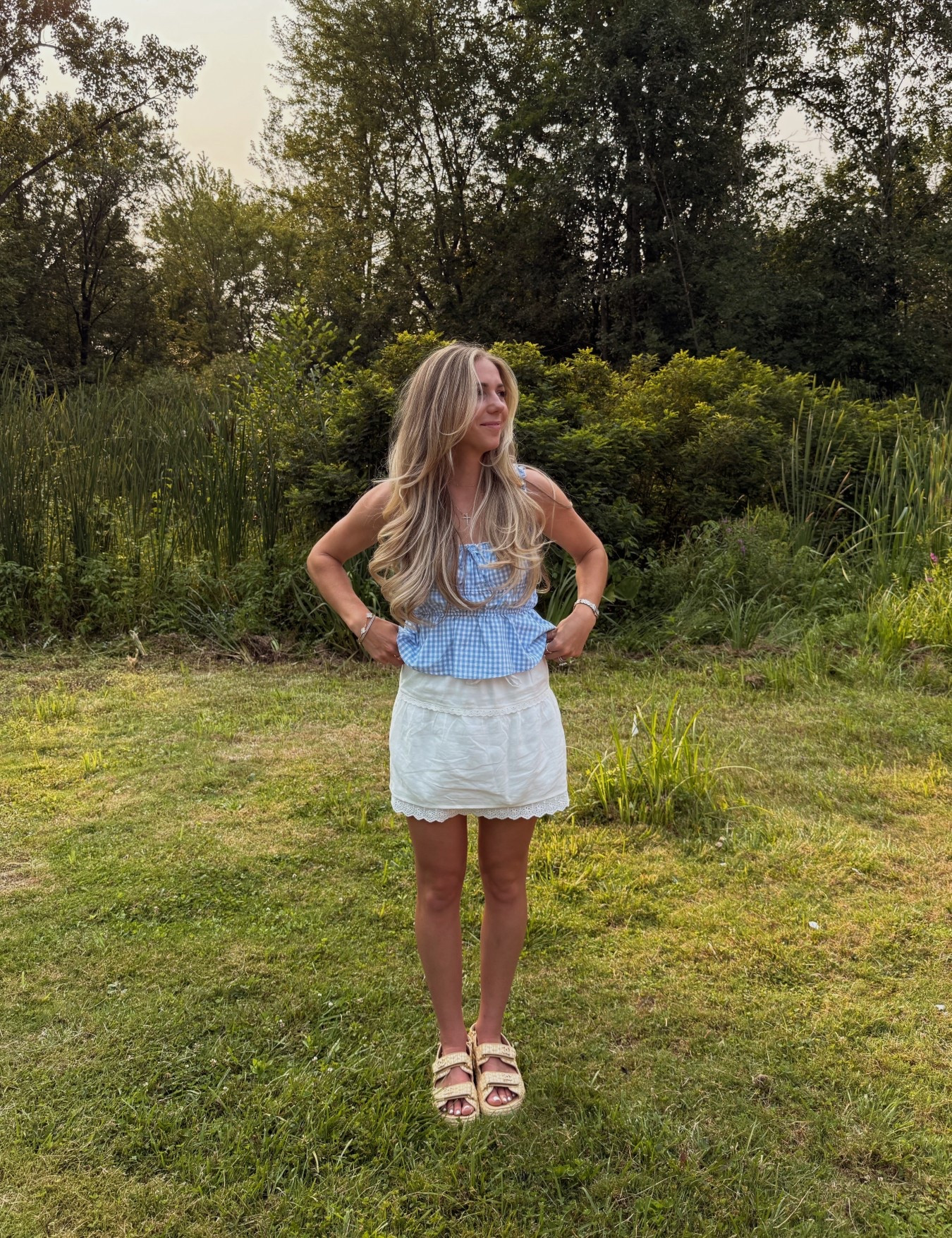 Gingham tank and white lace skirtt

#LTKSeasonal #LTKFamily #LTKBaby