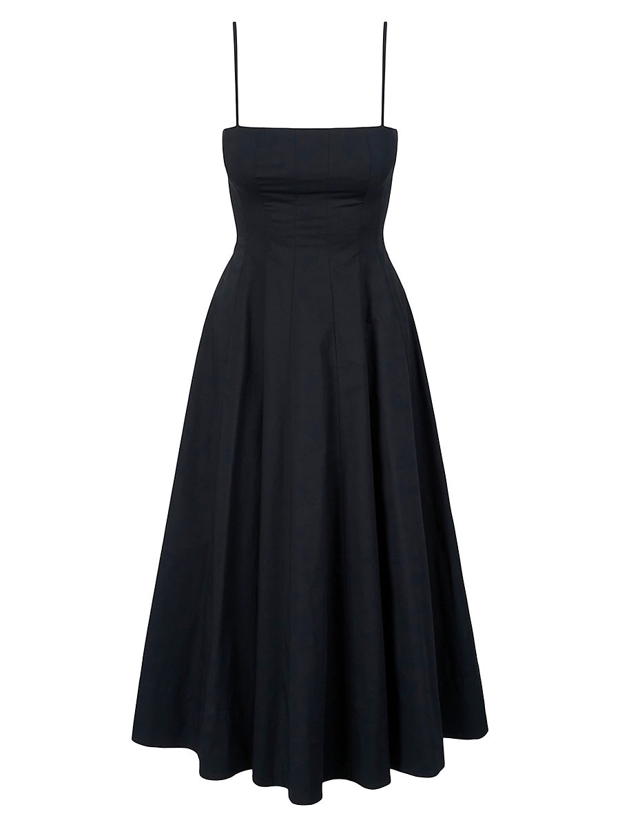 Women's Wylie Cotton A-Line Midi-Dress - Black - Size 14 | Saks Fifth Avenue