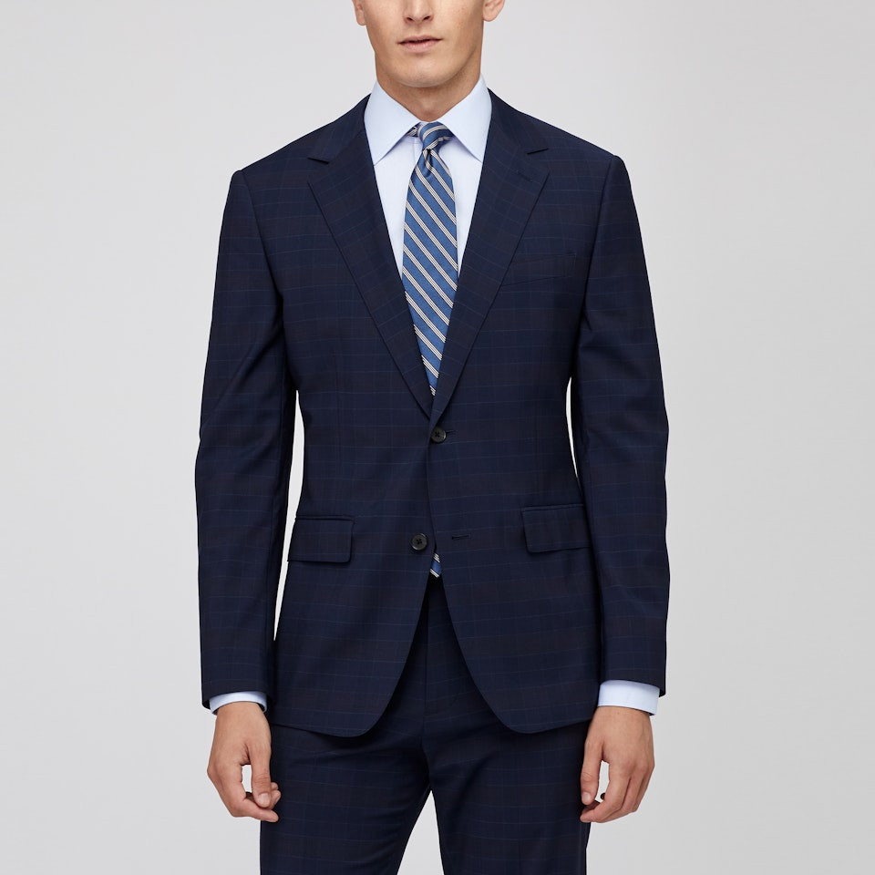 Italian Performance Suit Jacket Slim for Men by Bonobos - Mason Navy Plaid | Bonobos