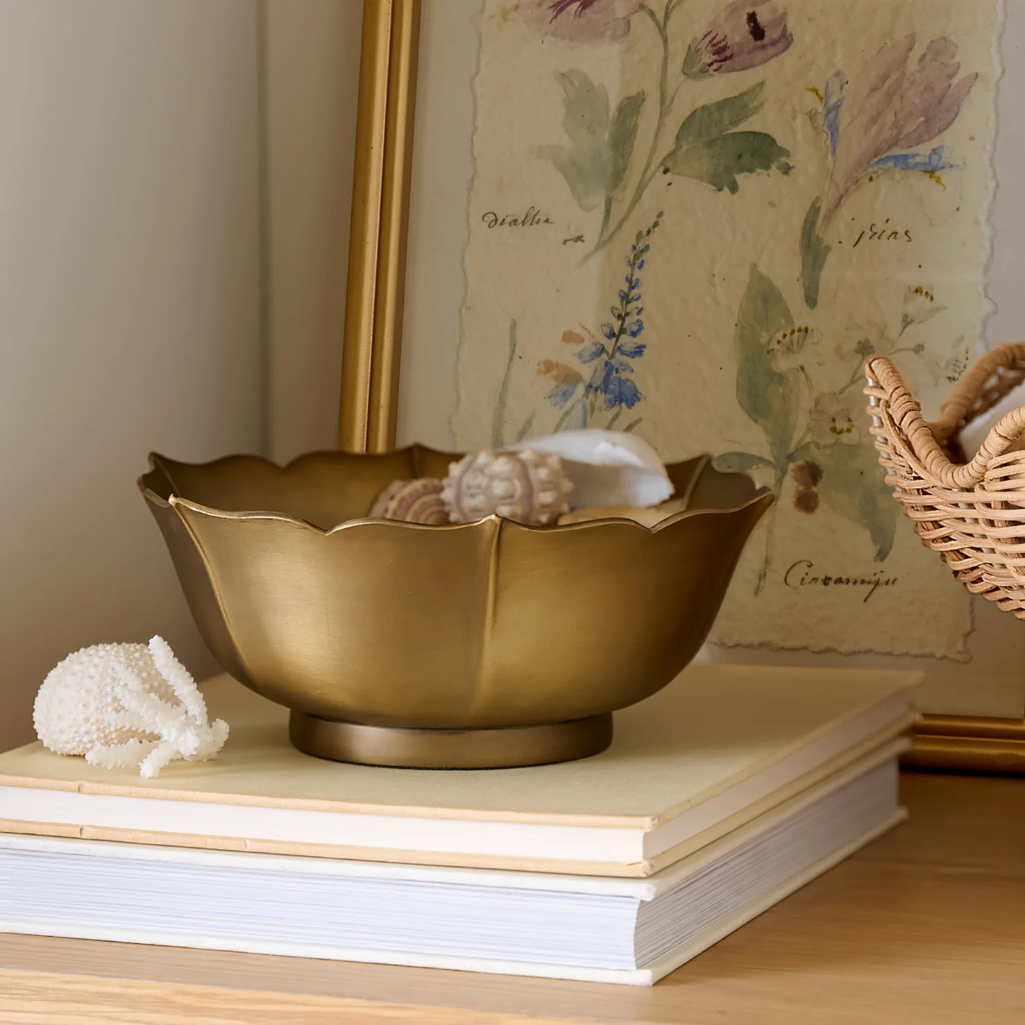 Ellie Antiqued Brass Decorative Bowl | Magnolia