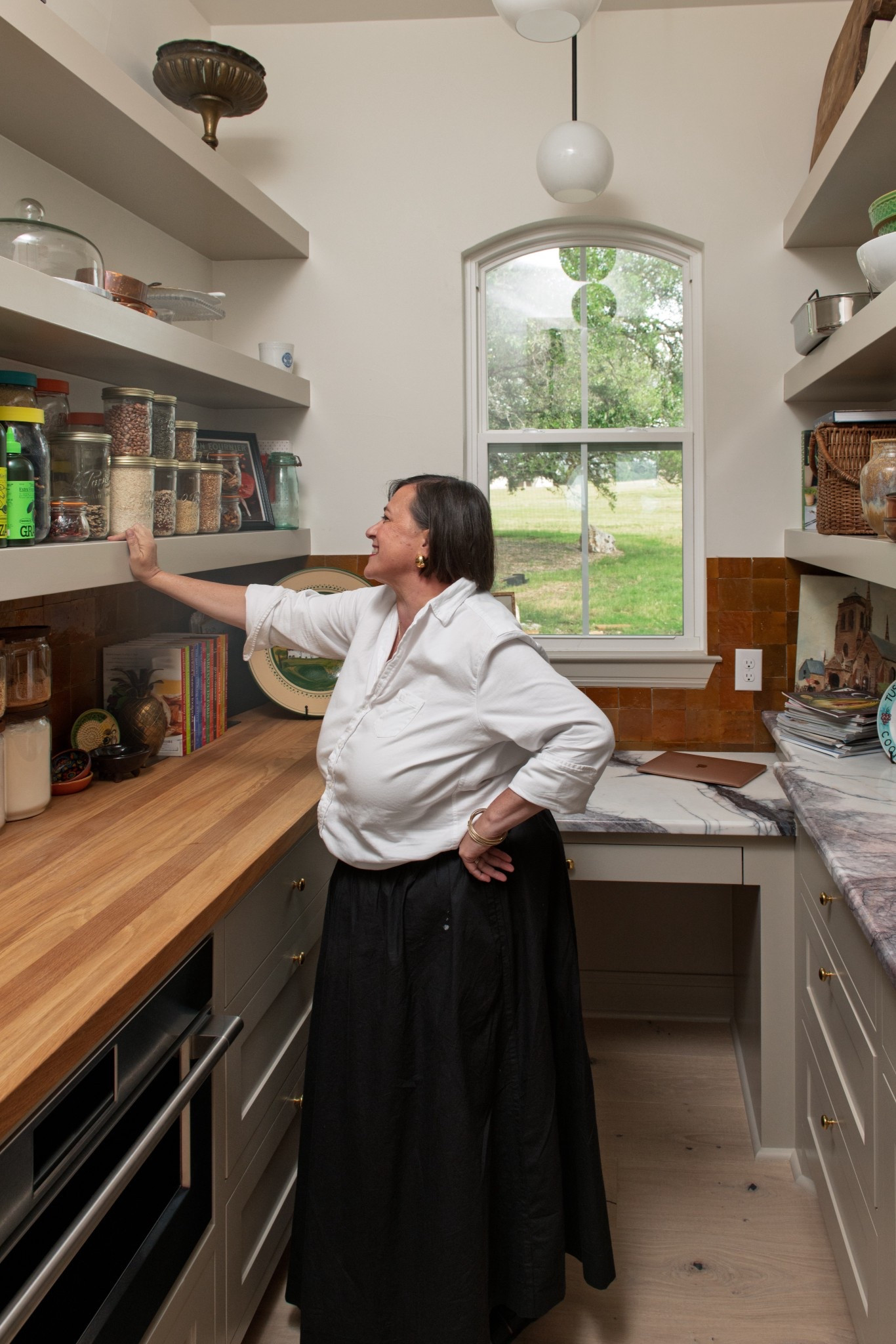 One of my favorite combos - a button down and simple maxi skirt. This outfit is in my cookbook and even on the back cover! 