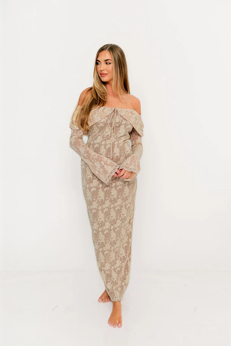 Ella Lace Maxi Dress in Nude *3/11 PRE-ORDER* | Worth Collective