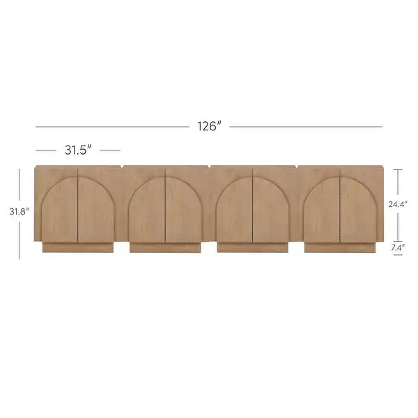 Iris Wooden Accent Cabinet, Sideboard Credenza with Arched Cabinet Doors and Adjustable Shelves -... | Bed Bath & Beyond