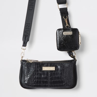 Black cross body RI bag | River Island (UK & IE)