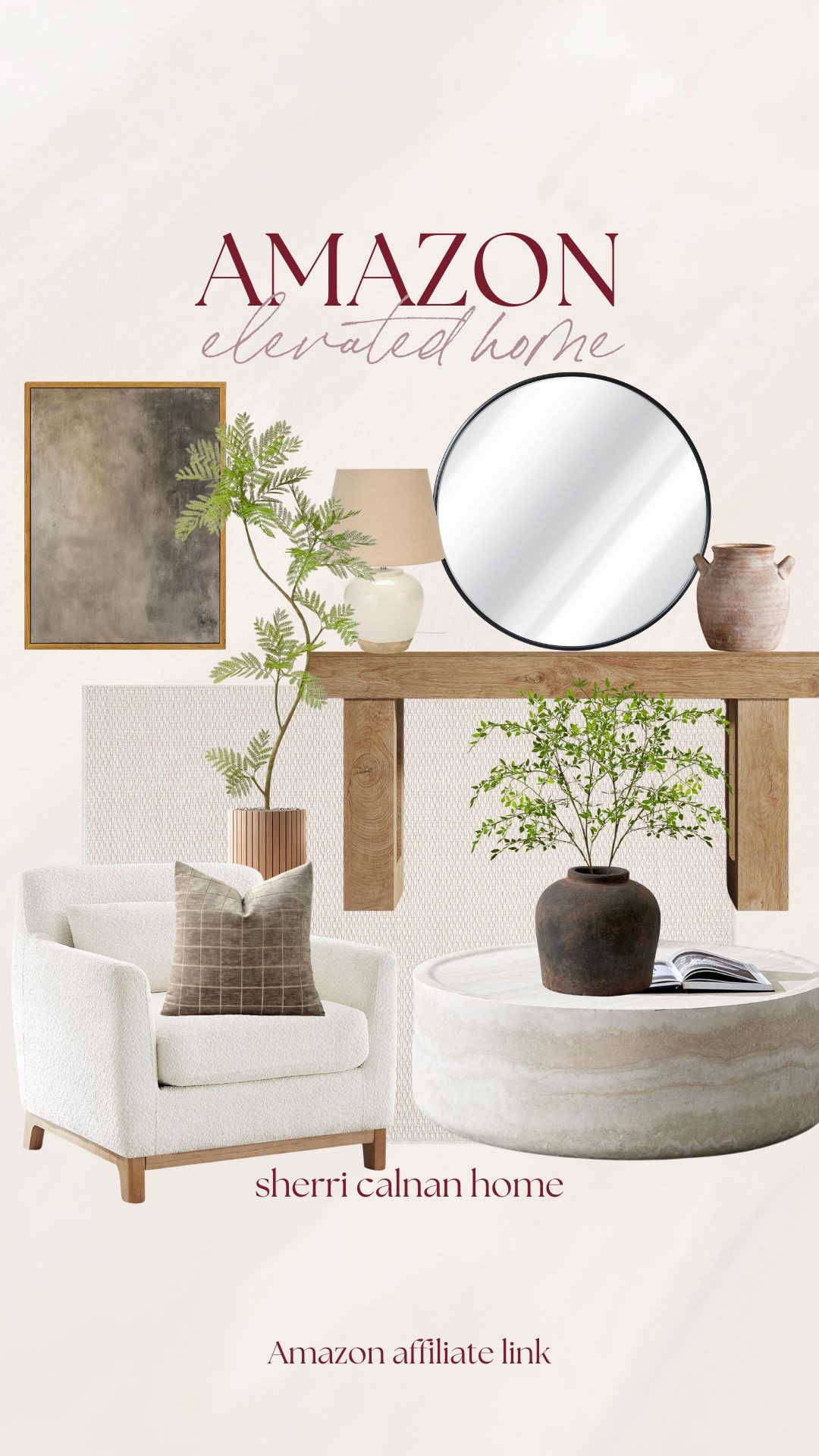 Elevated Amazon home finds that feel curated and intentional, with sculptural furniture, soft neutral upholstery, and organic textures that bring a relaxed but refined look to any room. Amazon home decor, elevated neutral home, modern organic decor, neutral living room furniture, sculptural coffee table, cozy accent chair, minimalist home style, sherri calnan home

#LTKHome