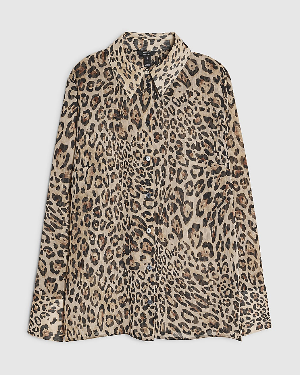 Brown Leopard Sheer Shirt | River Island UK & IE