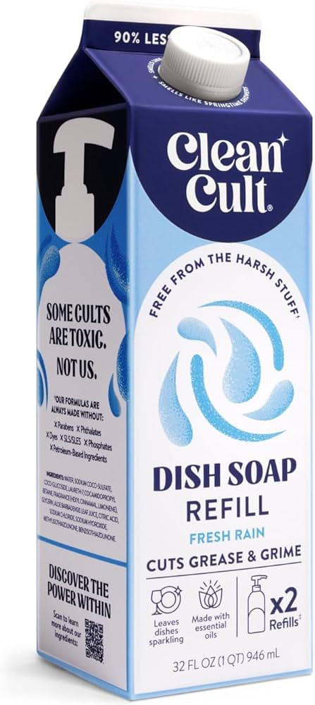 Cleancult Dish Soap Liquid Refill (32oz, 1 Pack) - Plant Based Cleaning Power - Dish Soap that Cu... | Amazon (US)