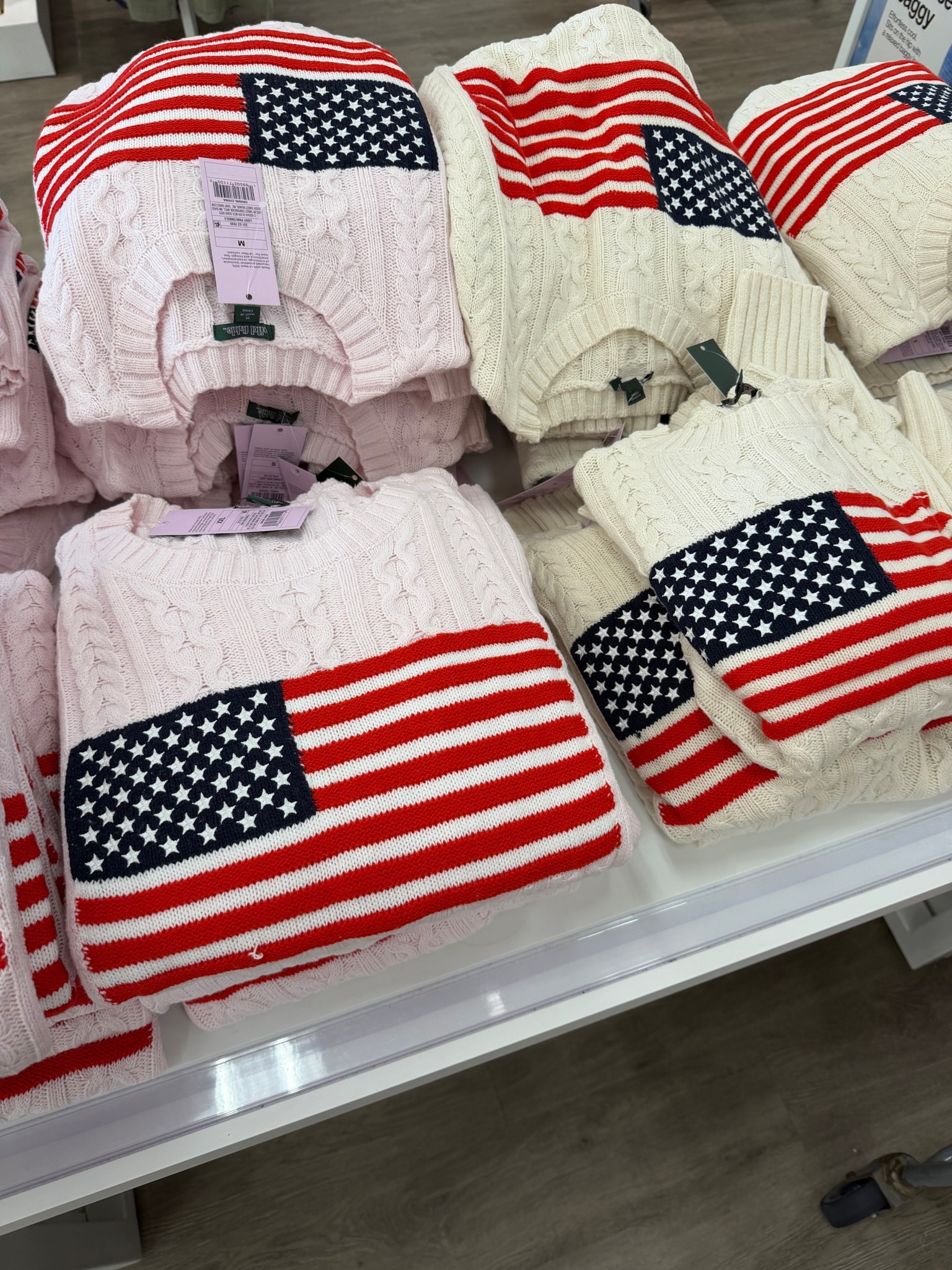 Women's Crewneck Americana Flag Pullover Sweater - Wild Fable™ Navy Blue Flags. 4th of July sweater. Patriotic fashion.

#LTKootd