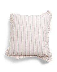 18x18 Cotton Vintage Style Oxford Stripe Ruffle Edge Pillow | Home | Marshalls | Marshalls