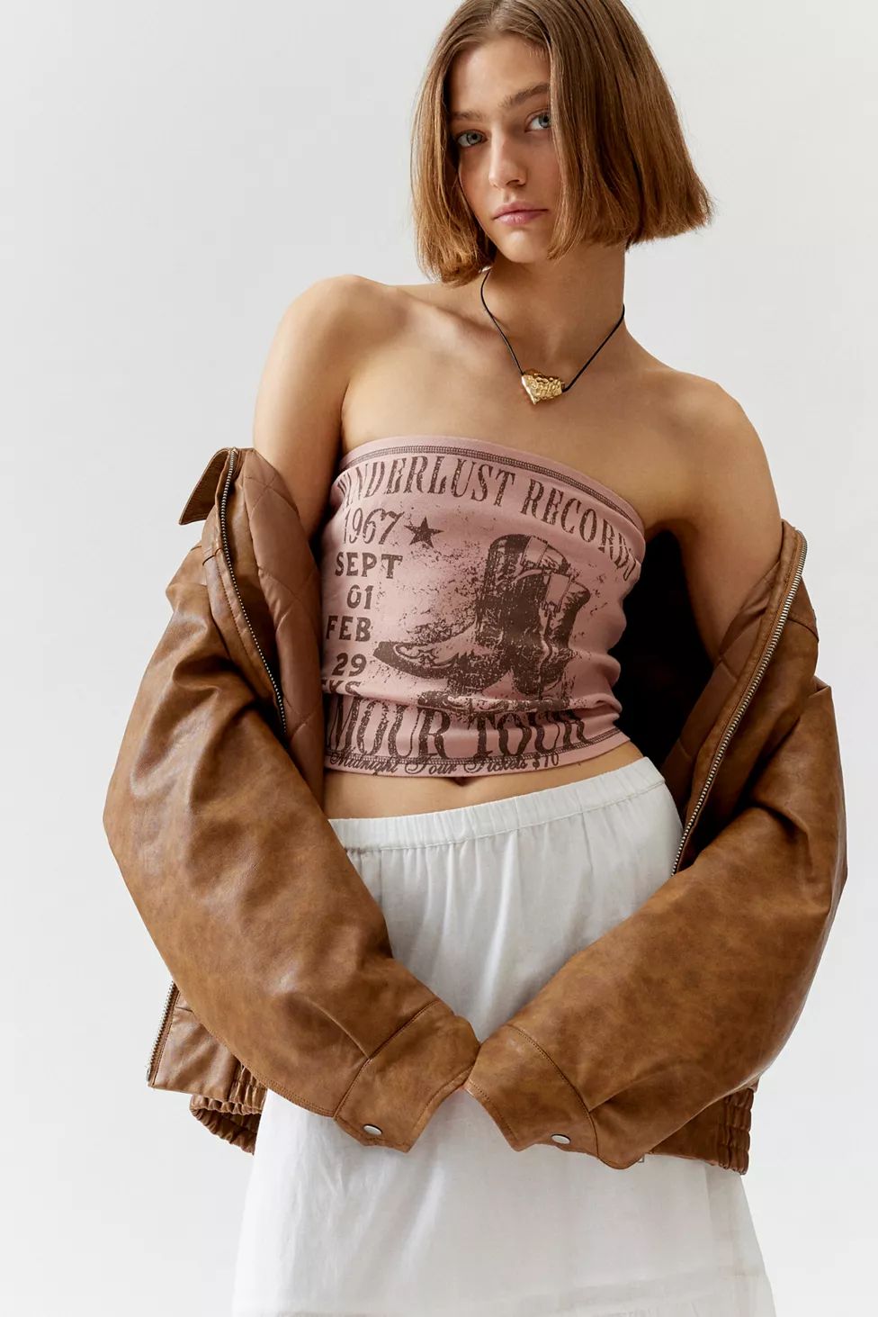 Wanderlust Records Cowboy Boots Tube Top | Urban Outfitters (US and RoW)
