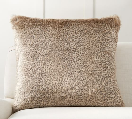 Faux Fur Dune Leopard Pillow Covers | Pottery Barn (US)