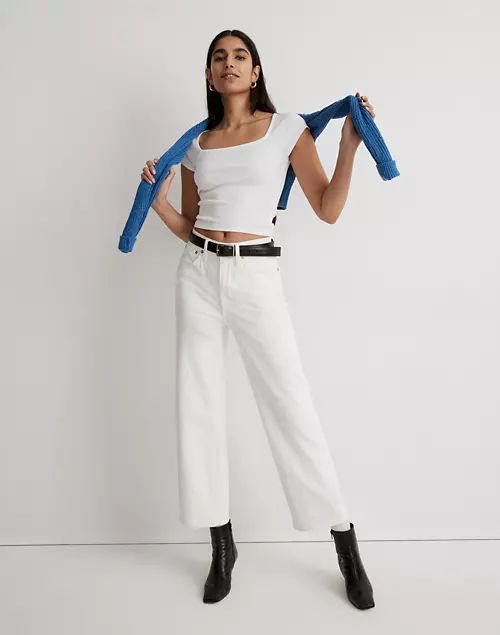 The Tall Perfect Vintage Wide-Leg Crop Jean in Tile White | Madewell