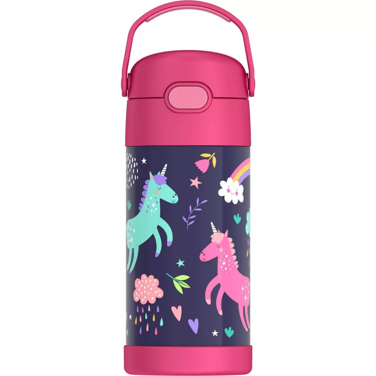 Thermos Kids' 12oz Stainless Steel FUNtainer Water Bottle with Bail Handle - Unicorns | Target