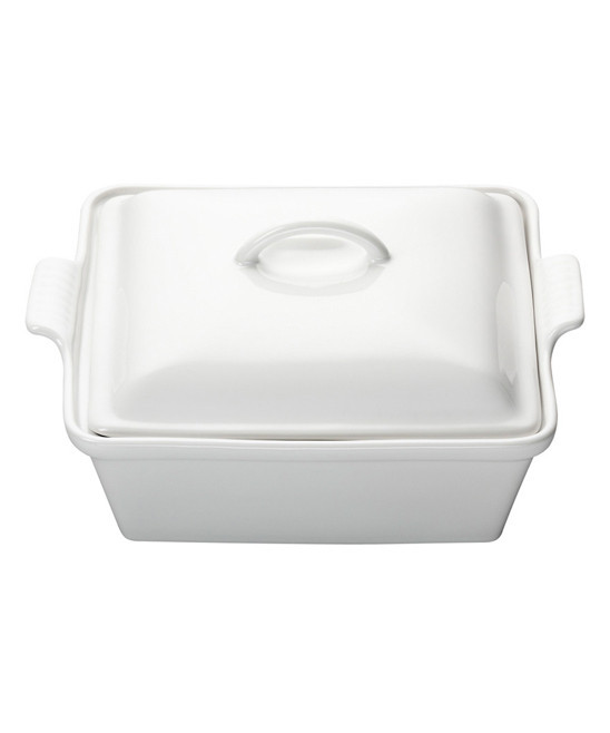 Le Creuset Baking Dishes White - White 2.5-Qt. Heritage Covered Square Casserole Dish | Zulily