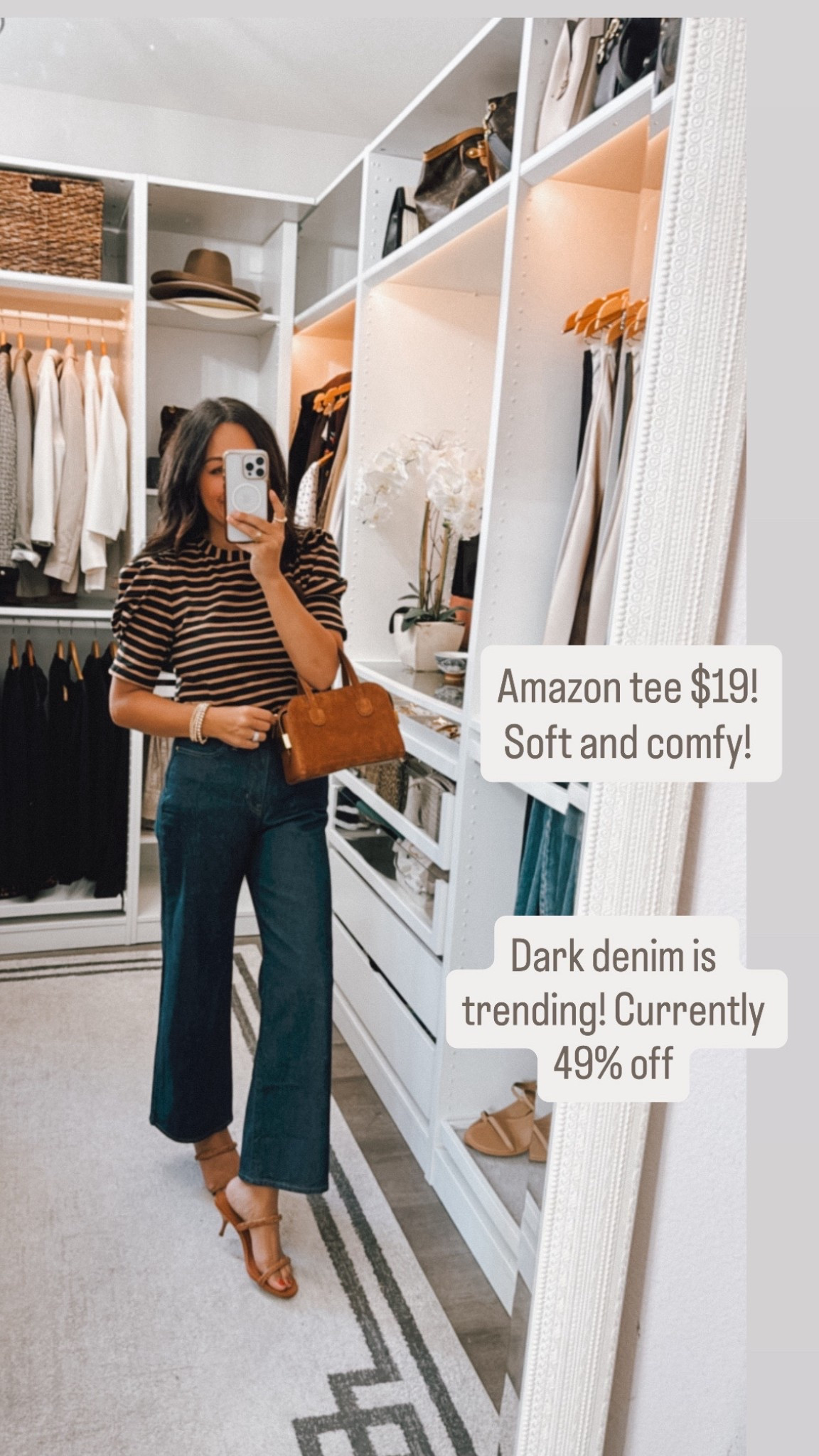 Amazon tee $19- so good for the price! 
Jeans are currently 49% off fit TTS 

#LTKFindsUnder50 #LTKFindsUnder100 #LTKOver40