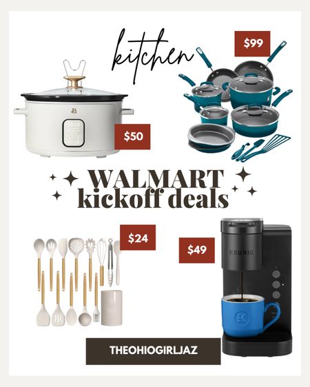 Walmart kitchen deals and appliances deals for holiday kick off sales! Crock pot, cooking pan set, kitchen utensils and single coffee keurig on sale now!

#LTKsalealert #LTKHolidaySale #LTKHoliday