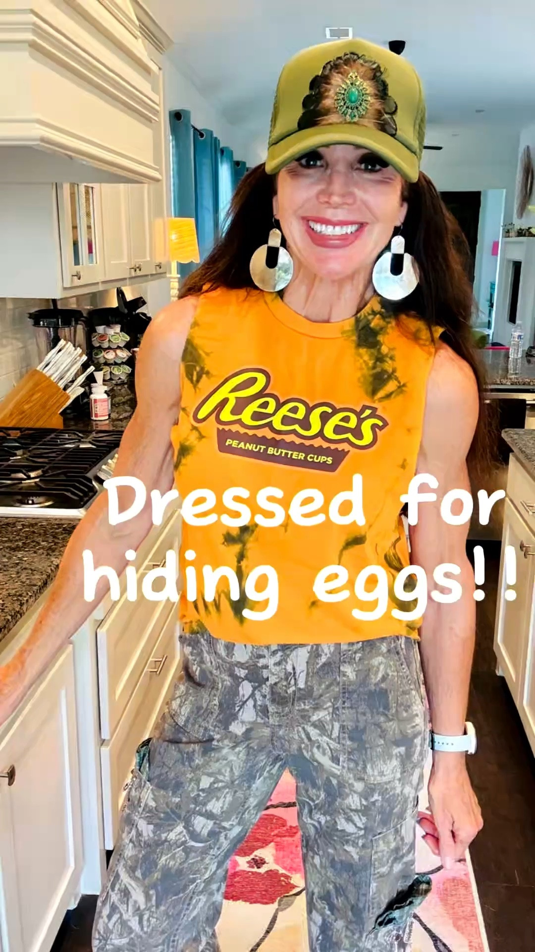 I DIY cropped and ruffled my pants and the tee was from the boys dept.  I also cut it up at bit!  DIY trucker!!  Can someone get the Reese’s eggs out of my mind? 🤣

#LTKActive #LTKOver40 #LTKootd