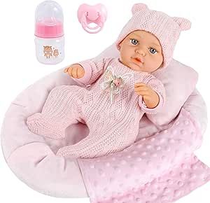 12 Inch Baby Dolls Set with Accessories and Clothes,Newborn Girls Baby Doll with Soft Sleep Bassi... | Amazon (US)