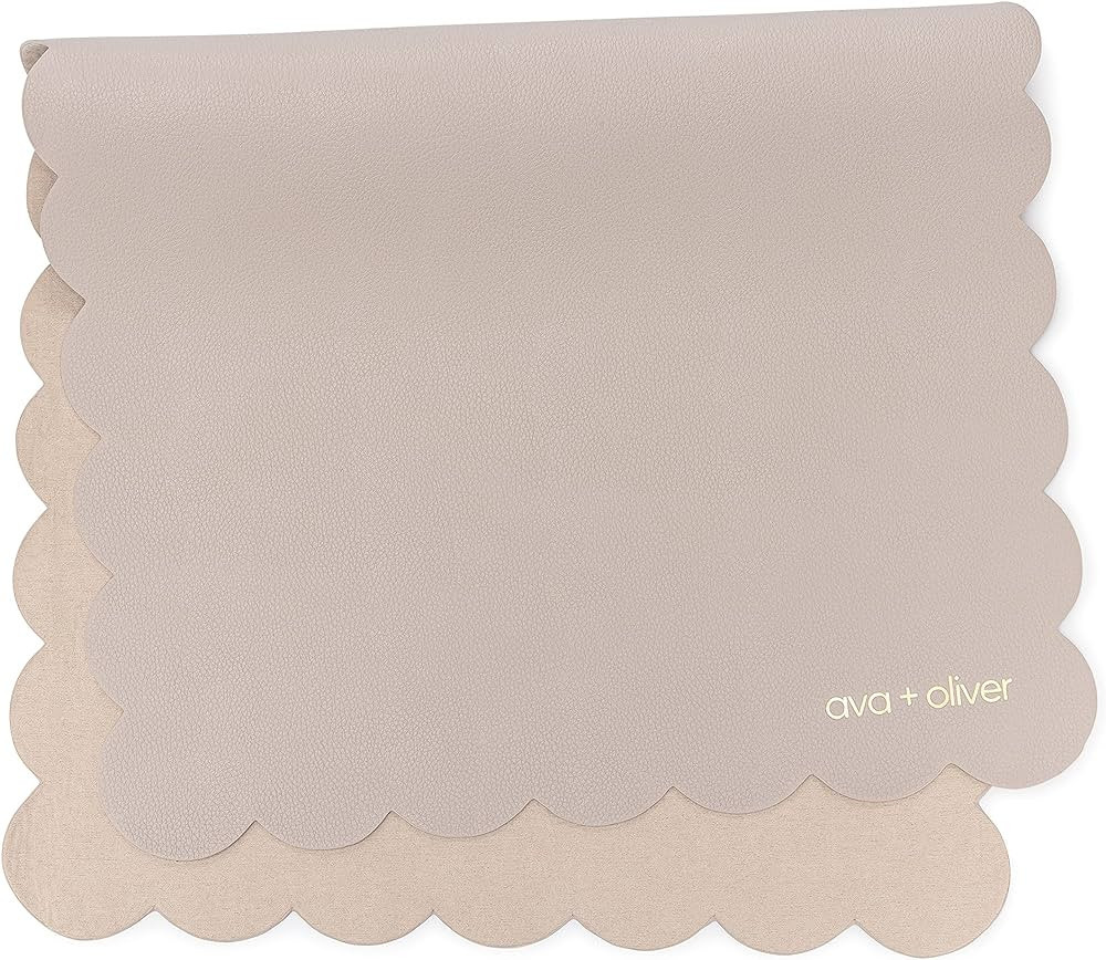 Ava + Oliver Vegan Leather Baby Changing Mat - Multipurpose Portable Wipeable Diaper Pad - Foldab... | Amazon (US)