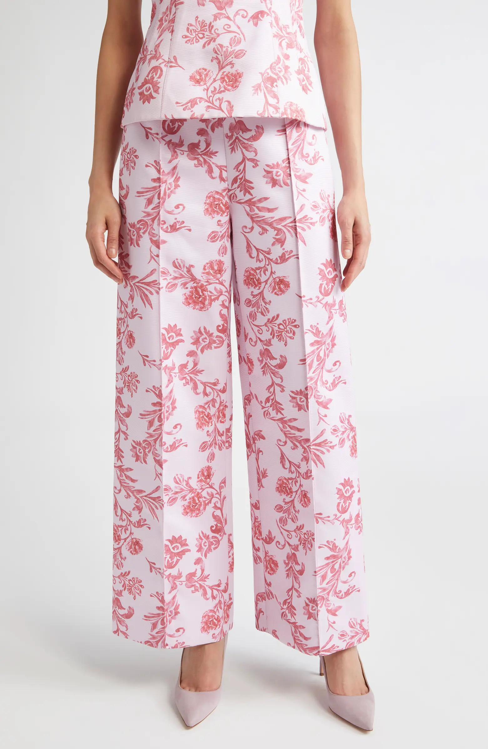 Daffy Floral Damask Taffeta Faille Pants | Nordstrom