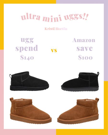 These are the Amazon ones that I have that are almost identical to uggs and $100 less!

#uggdupe #uggs #wintershoe #winterboots #uggultramini #amazon #amazonshoes #shoes #womenswinter #fallfashion #mensshoes #womensshoes #Itksave

#LTKshoecrush #LTKHoliday #LTKSeasonal