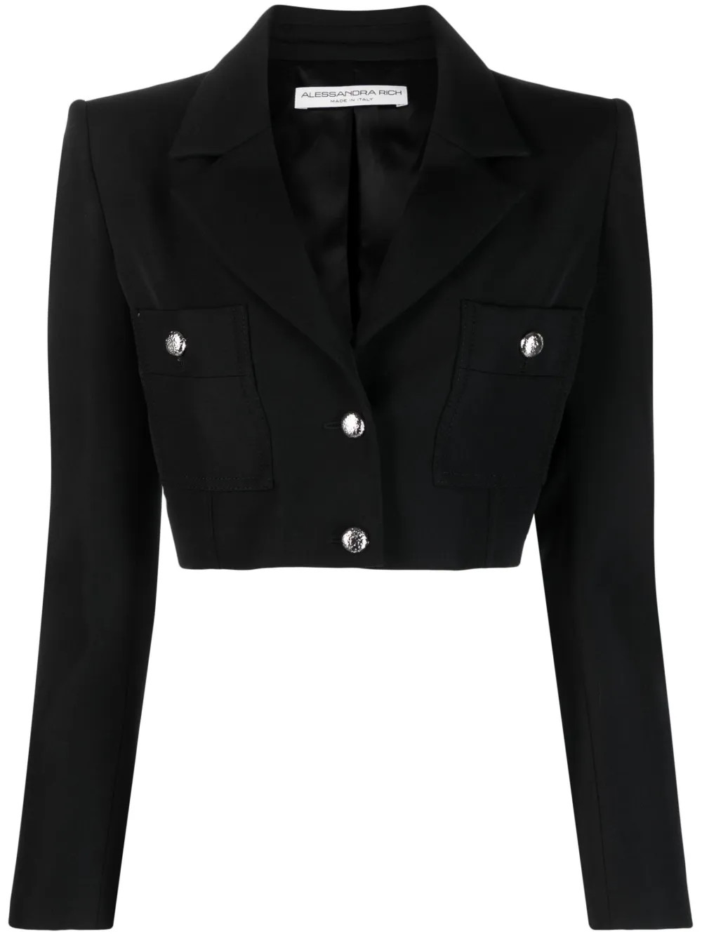 Alessandra Rich Cropped Wool Blazer - Farfetch | Farfetch Global