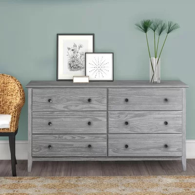 Greenport 6 Drawer 63.75" Solid Wood Double Dresser | Wayfair North America
