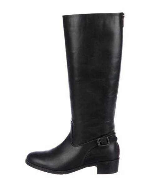 Aquatalia Leather Knee-High Boots Black | The RealReal