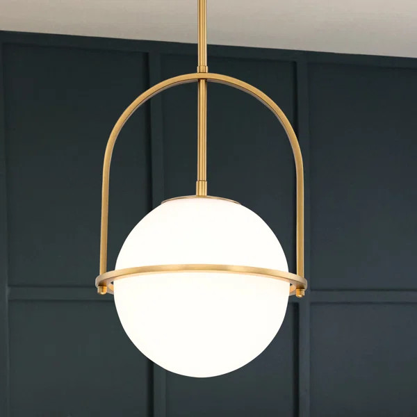 Bunel 1 - Light Antique Brass Sphere Pendant | Wayfair North America