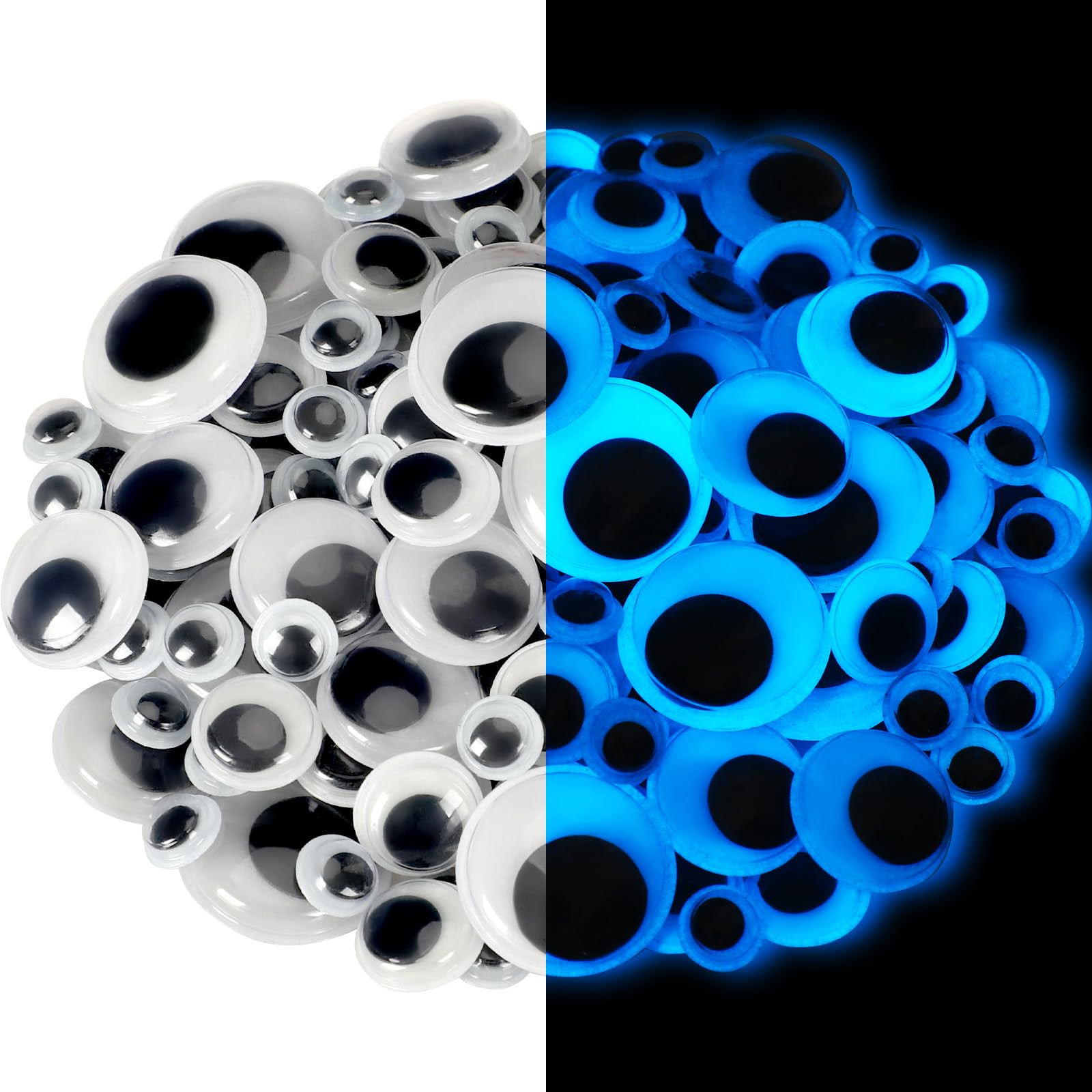 UPINS 500Pcs Googly Wiggle Eyes Glowing in The Dark, Self Adhesive Eyes Luminous Sparkle Googly E... | Amazon (US)