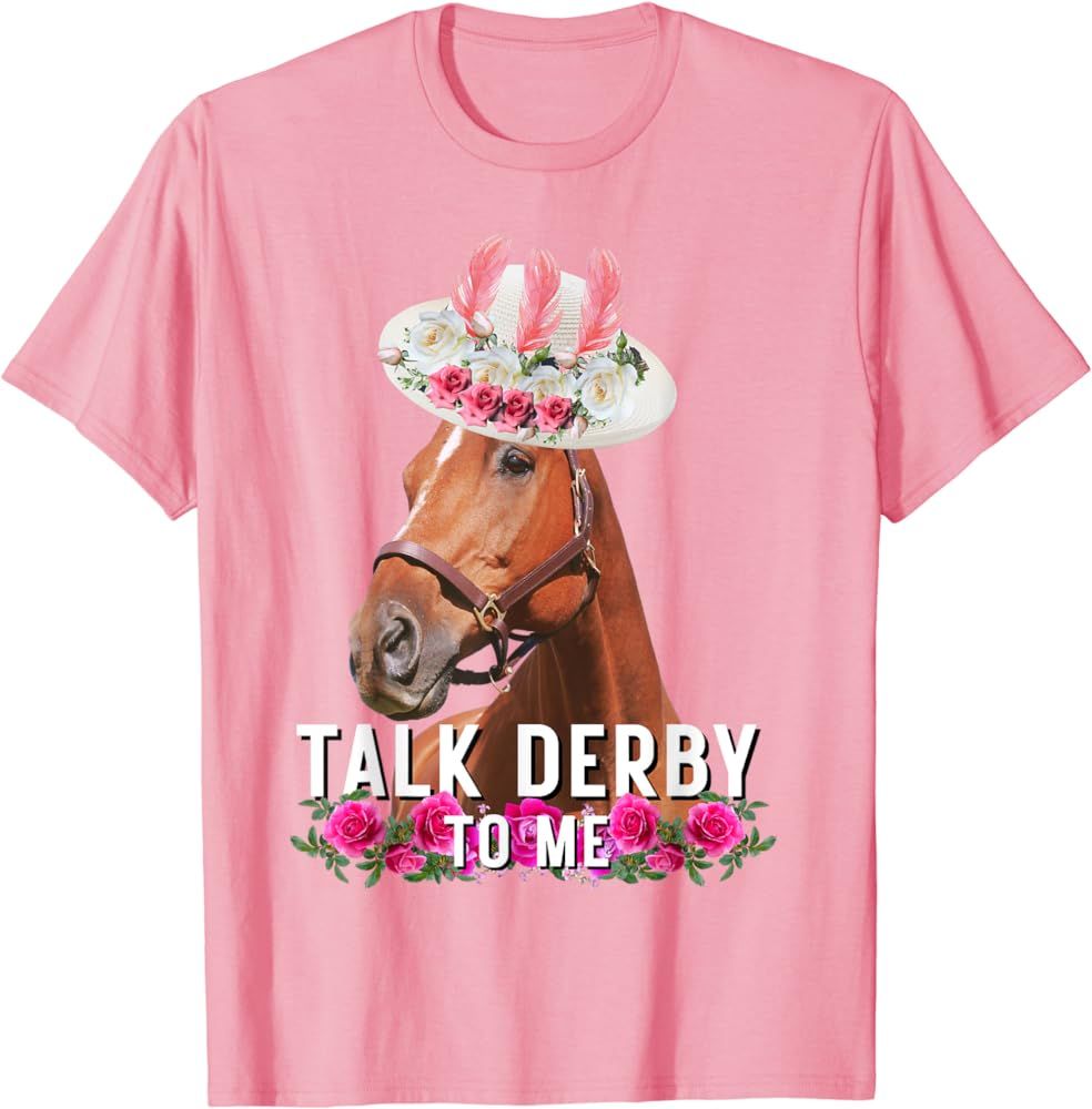 Talk Derby To Me Horse Racing Funny Derby Day T-Shirt | Amazon (US)