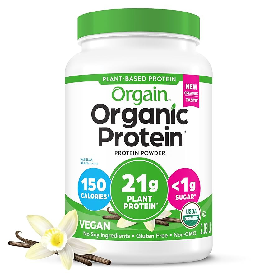 Orgain Organic Vegan Protein Powder, Vanilla Bean - 21g Plant Protein, 4g Prebiotic Fiber, No Lac... | Amazon (US)