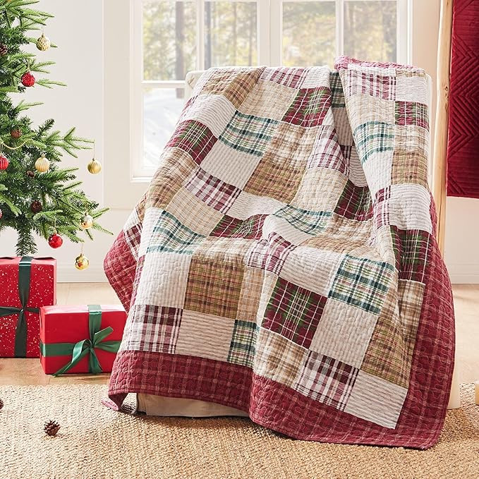 Greenland Home Oxford 100% Cotton Throw Blanket, Red | Amazon (US)