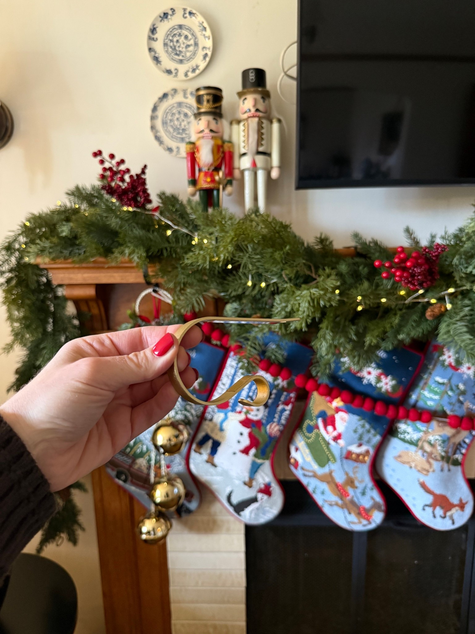 These stocking hangers are the safest option if you have kids and pets around! I’ve had black ones for years but I just replaced them with these gold ones for a more classic look. Plus, I’m so excited about our new needlepoint stockings, they are so affordable and also just classic! 

#LTKCyberWeek #LTKHoliday #LTKHome