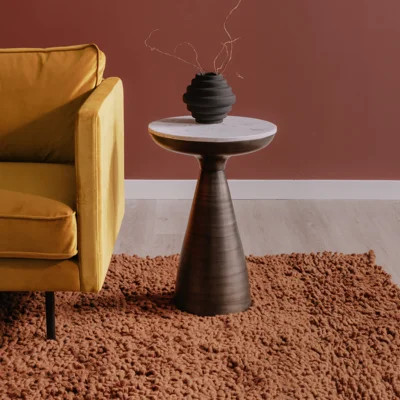 Gravesend Marble Top and Drum Base End Table | Wayfair North America