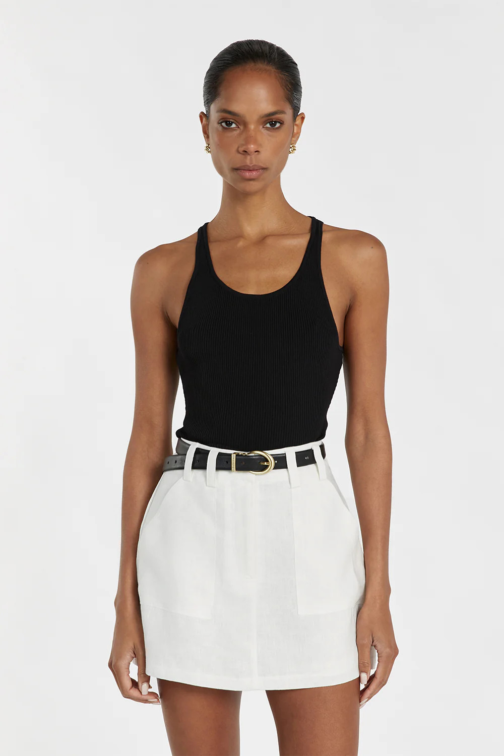 EVA OFF WHITE LINEN SKORT | DISSH