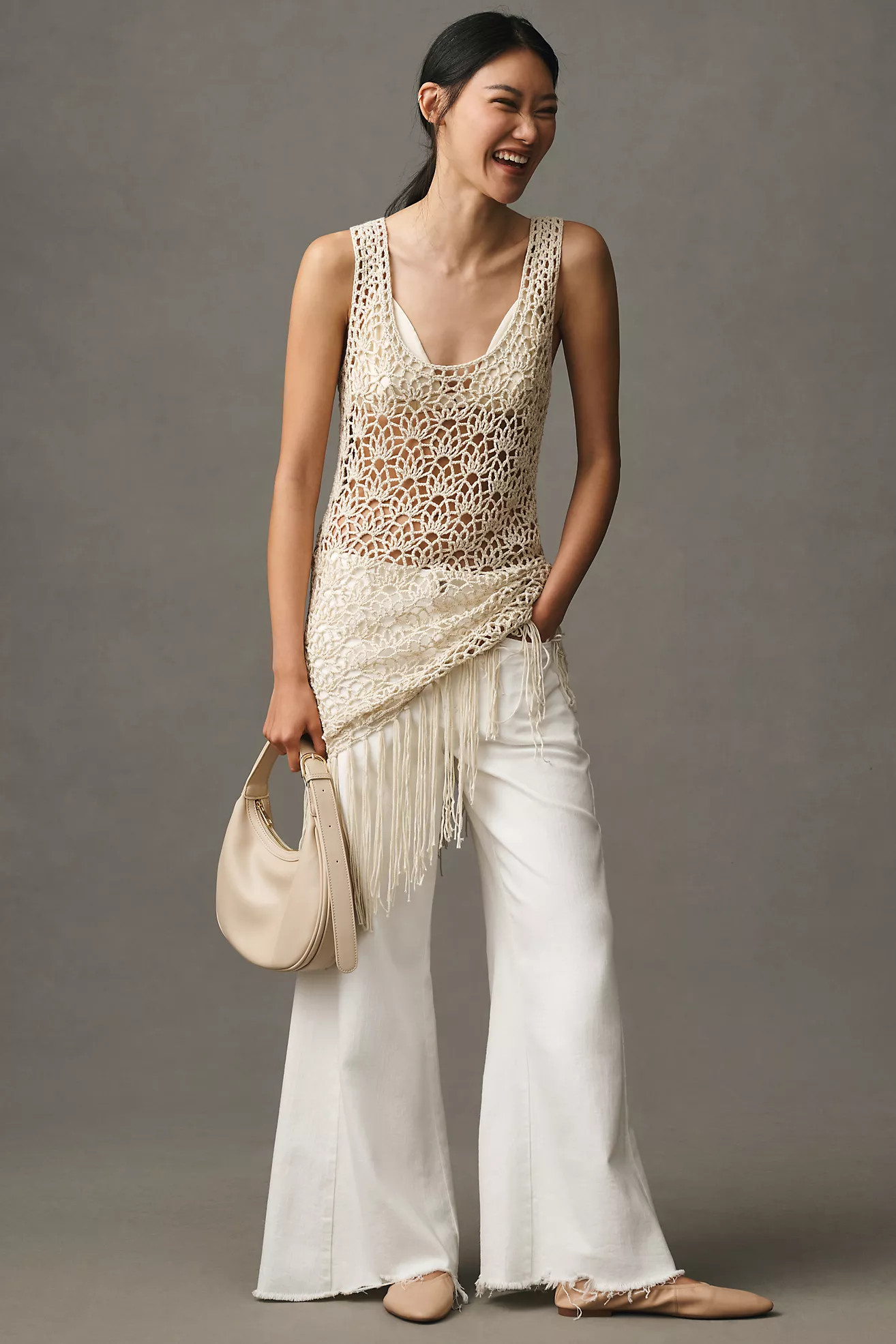 Blue Tassel Crochet Fringe Tunic | Anthropologie (US)