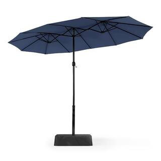 13 ft. Market Patio Umbrella No Weights 2-Side in Blue | The Home Depot