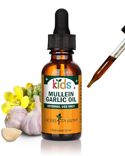 Herb Pharm Kids Mullein Garlic Ear Oil: Alcohol-Free Herbal Ally for Kids, Made with Certified Organic Mullein, Certified Organic Garlic, & USDA Organic Calendula, Topical Use Only, for Children, 1 oz | Amazon (US)